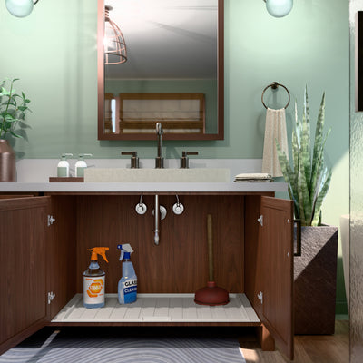 Rev-A-Shelf Under Sink Drip Tray for Vanity Base Cabinets, Fits 33" - 36" - VMInnovations