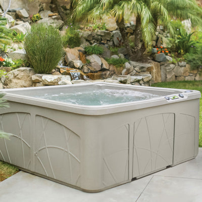 Lifesmart Spas 5 Person Plug and Play 28 Jet LED Outdoor Hot Tub, LS350DX, Sand