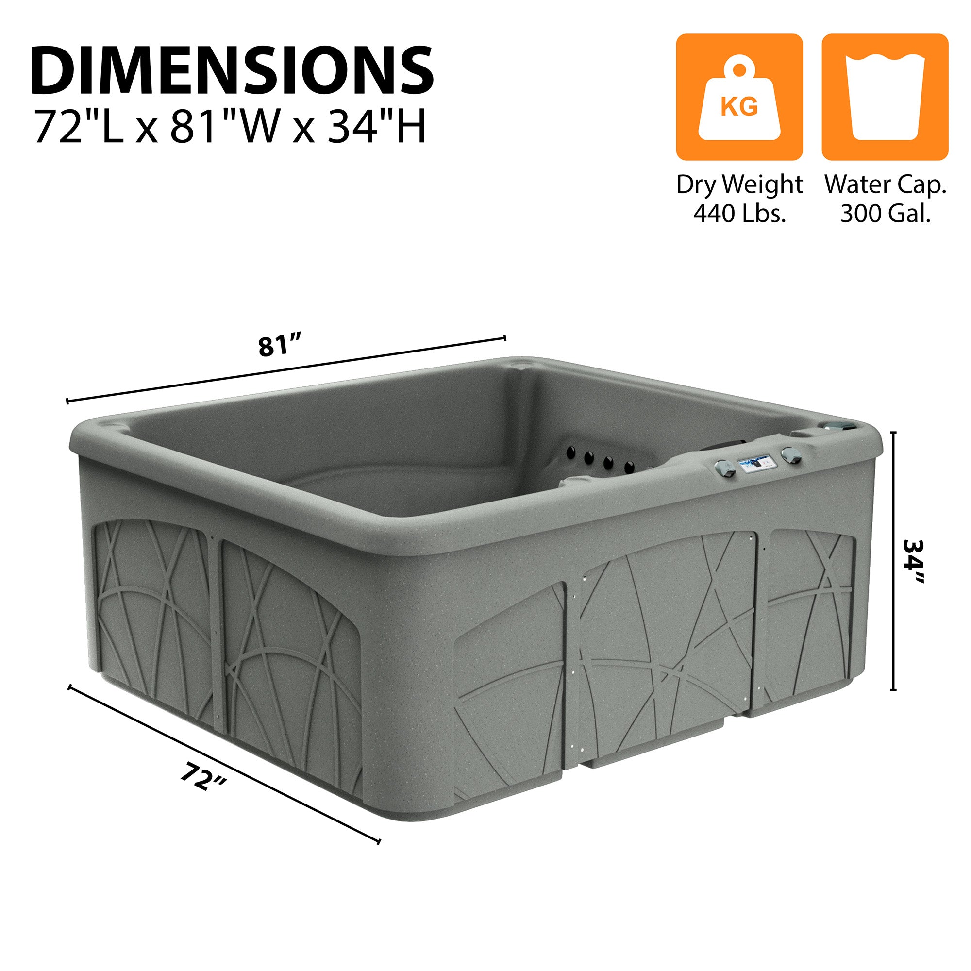 Lifesmart Spas 5 Person Plug & Play 28 Jet LED Hot Tub, LS350DX, Taupe(Open Box) - VMInnovations