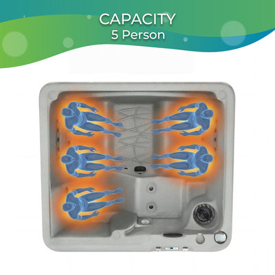 Lifesmart Spas 5 Person Plug & Play 28 Jet LED Hot Tub, LS350DX, Taupe(Open Box) - VMInnovations