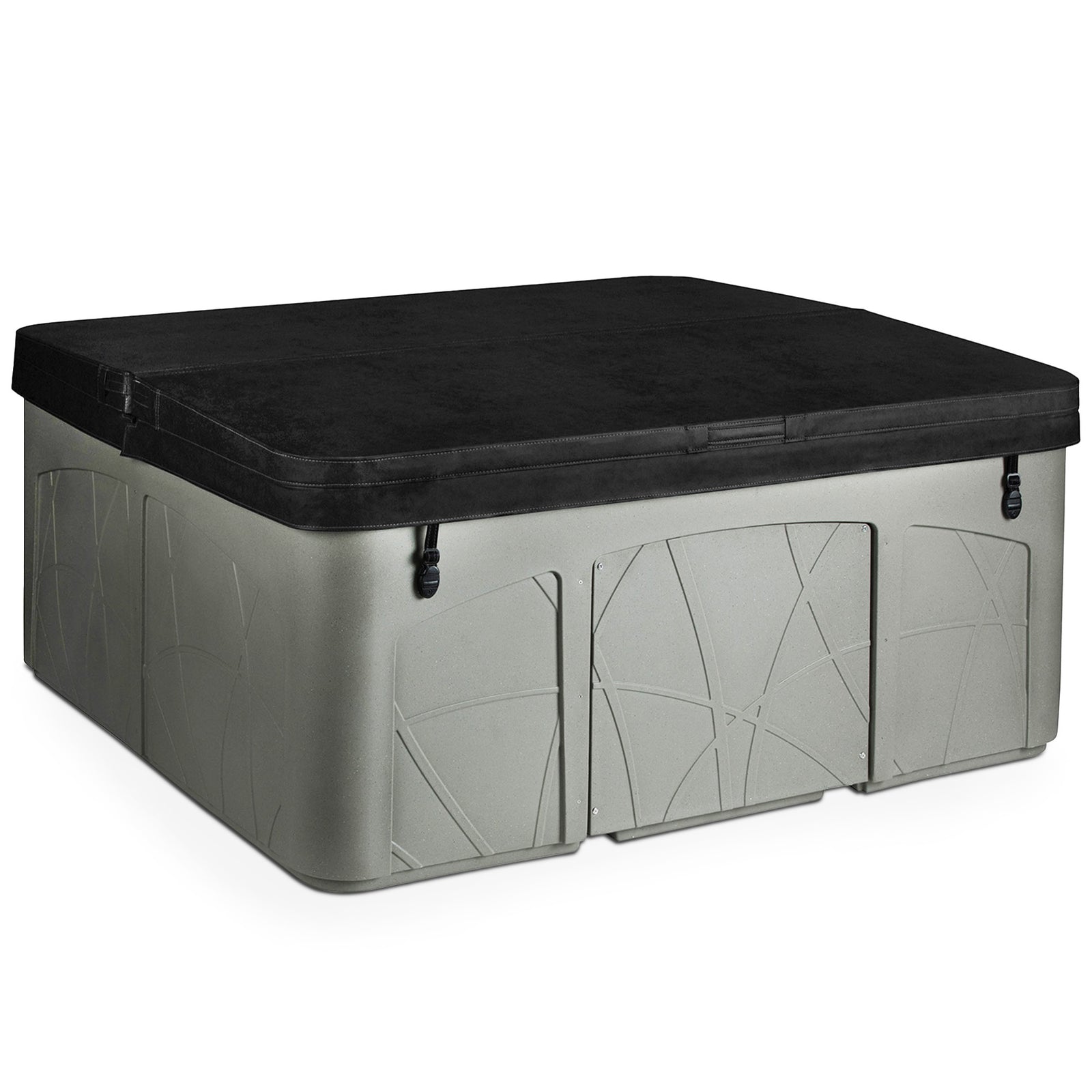 Lifesmart Spas 5 Person Plug and Play 28 Jet LED Outdoor Hot Tub, LS350DX, Taupe - VMInnovations