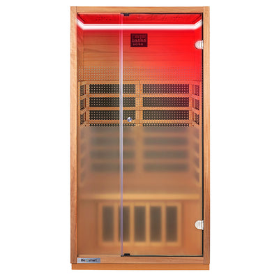 Lifesmart Sahara 1 Person Infrared Sauna w/ 4 Heaters, LSS-1, Natural Light Wood