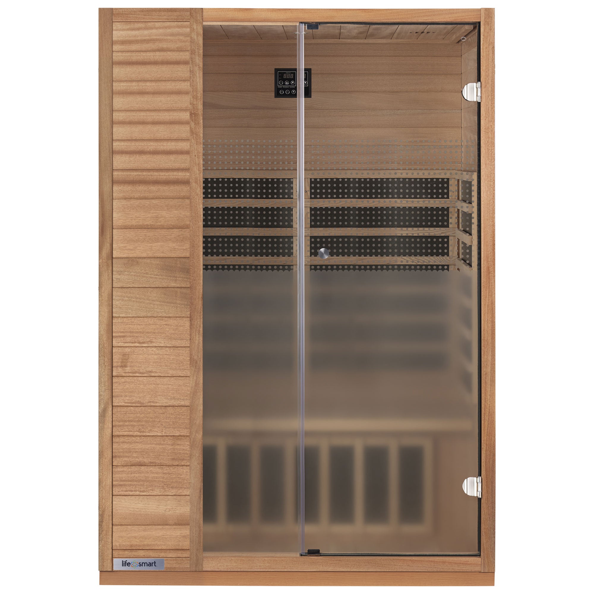 Lifesmart 2 Person Infrared Sauna w/ 5 Heaters, Natural Light Wood (Open Box) - VMInnovations