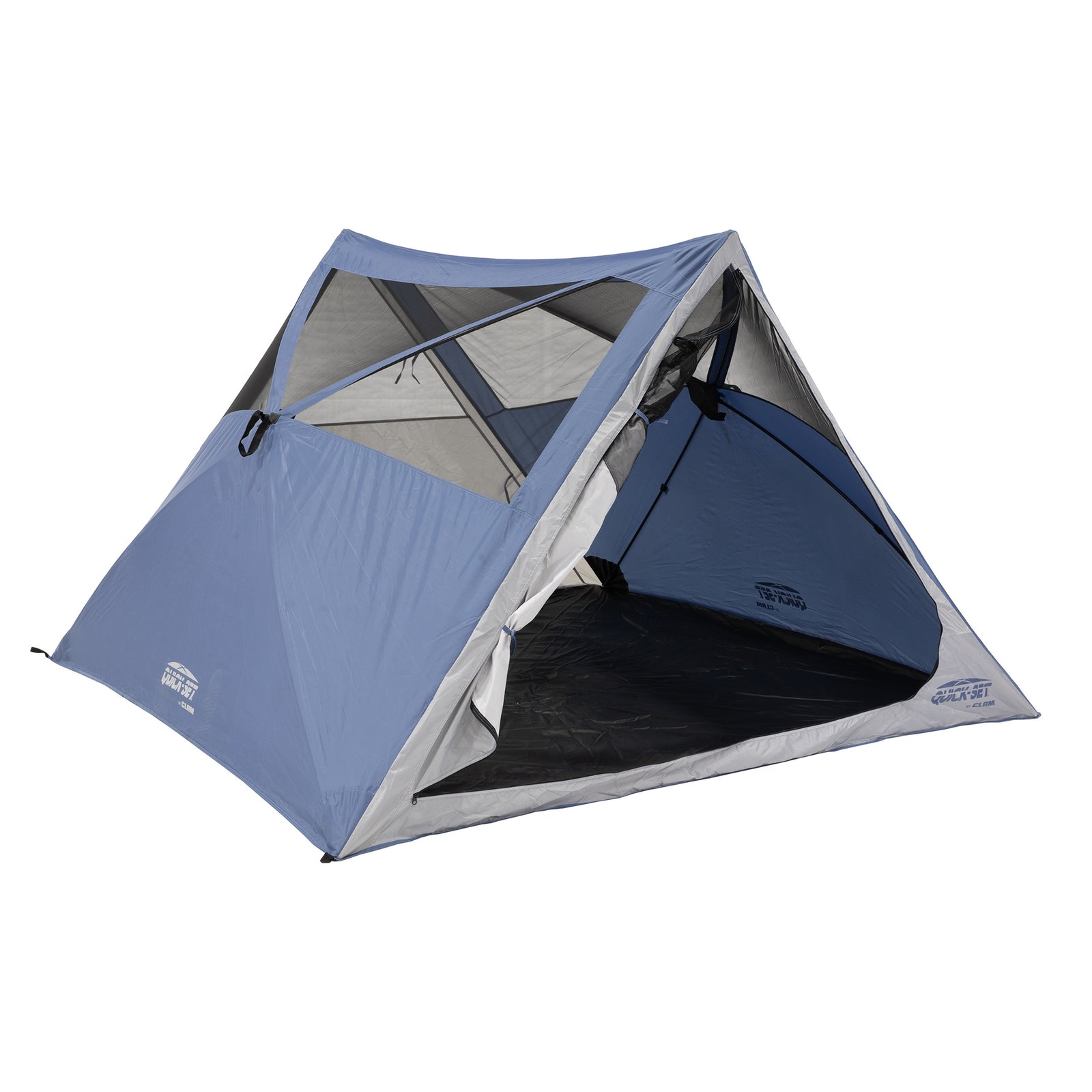 CLAM Quick-Set Apex 8 x 8 Ft Portable Outdoor A-Frame Hiking Camping Tent, Blue - VMInnovations