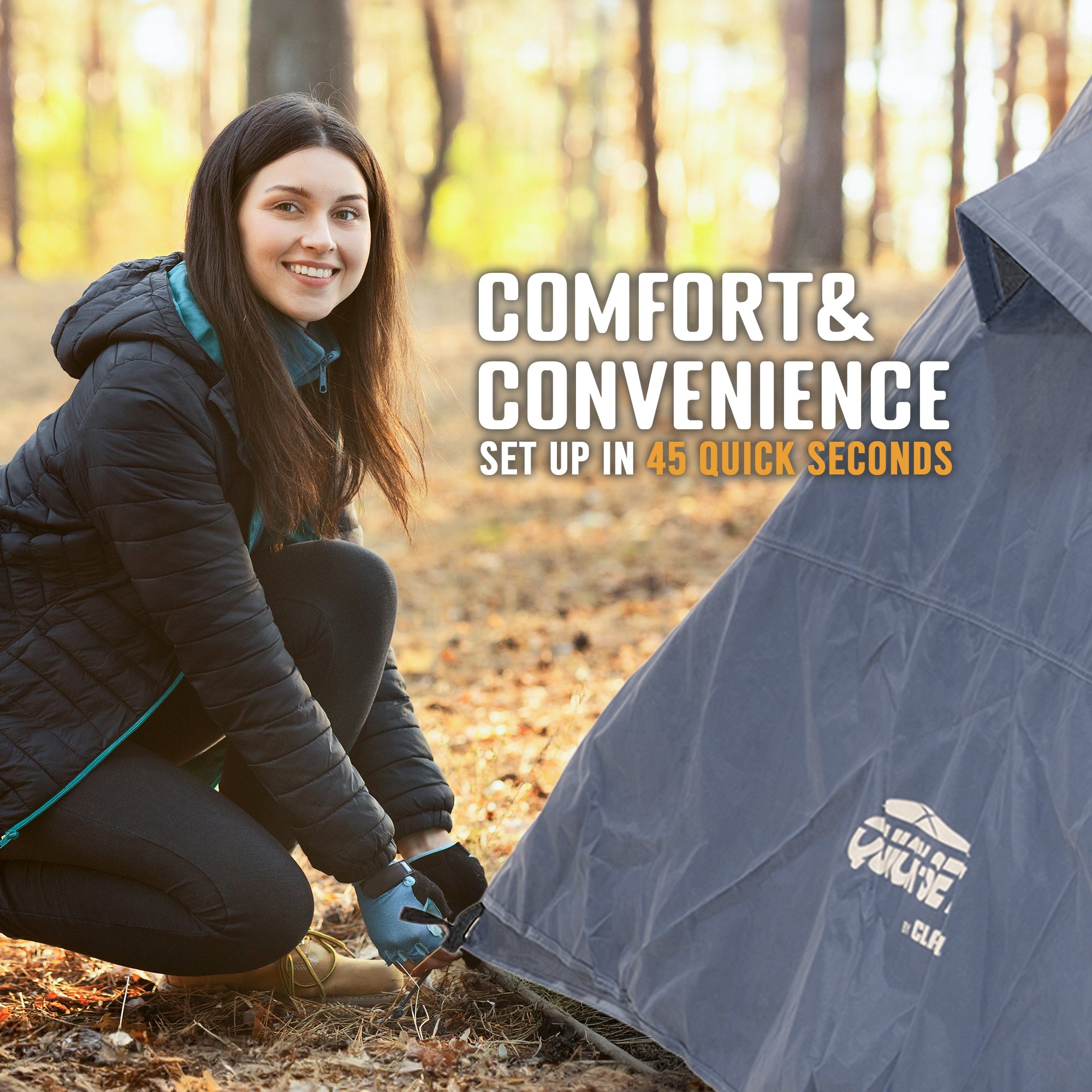 CLAM Quick-Set Apex Portable Outdoor A-Frame Hiking Camping Tent, (Open Box)