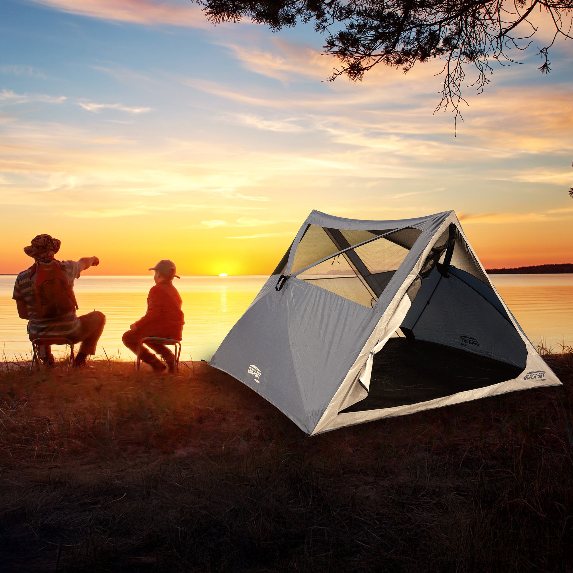 CLAM Quick-Set Apex Portable Outdoor A-Frame Hiking Camping Tent, (Open Box)