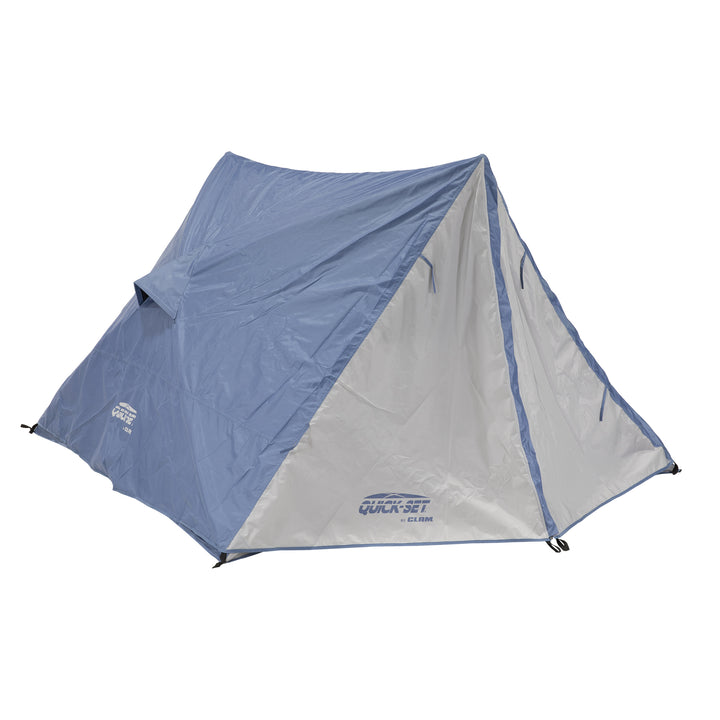 CLAM Quick-Set Apex 8 x 8 Ft Portable Outdoor A-Frame Hiking Camping Tent, Blue