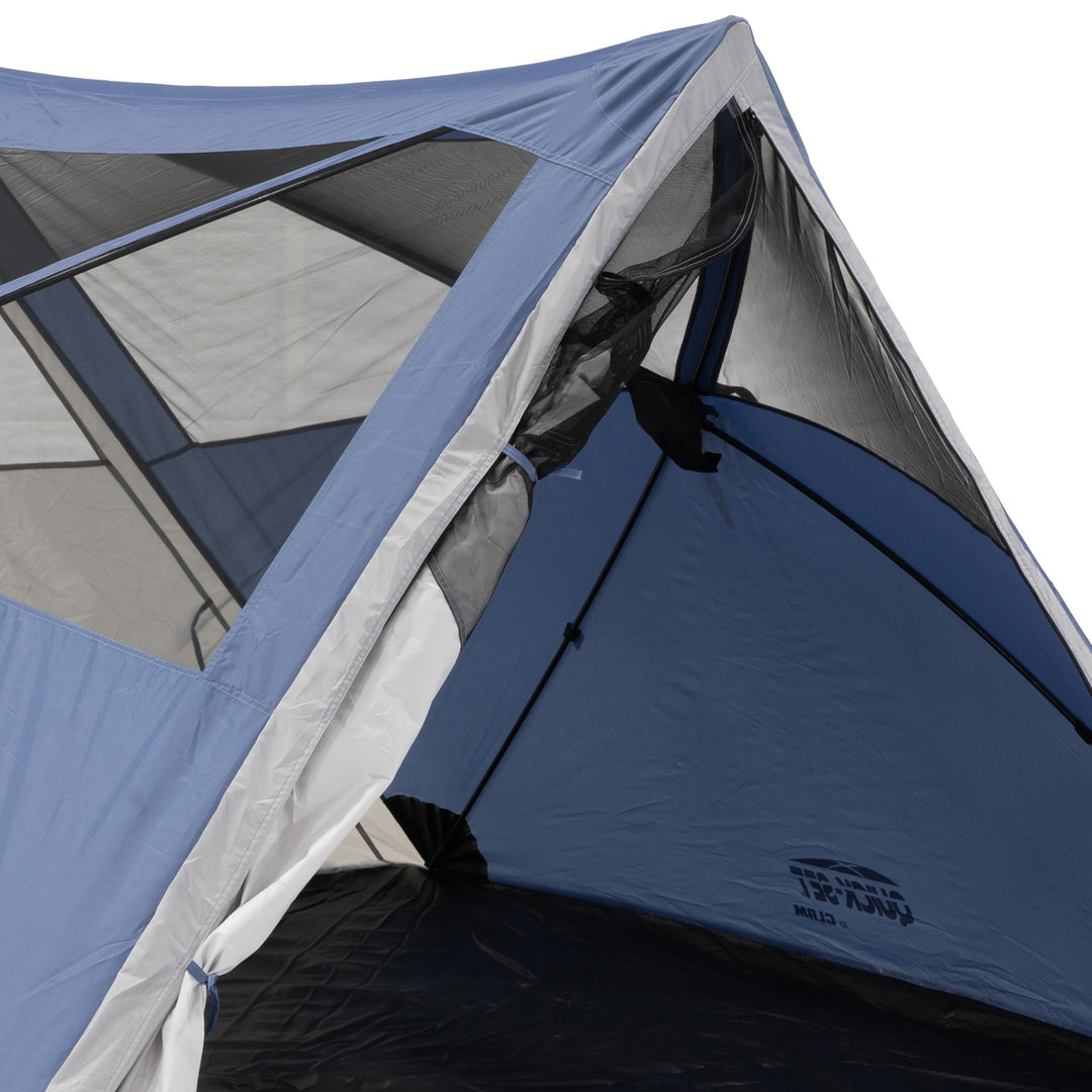 CLAM Quick-Set Apex 8 x 8 Ft Portable Outdoor A-Frame Hiking Camping Tent, Blue