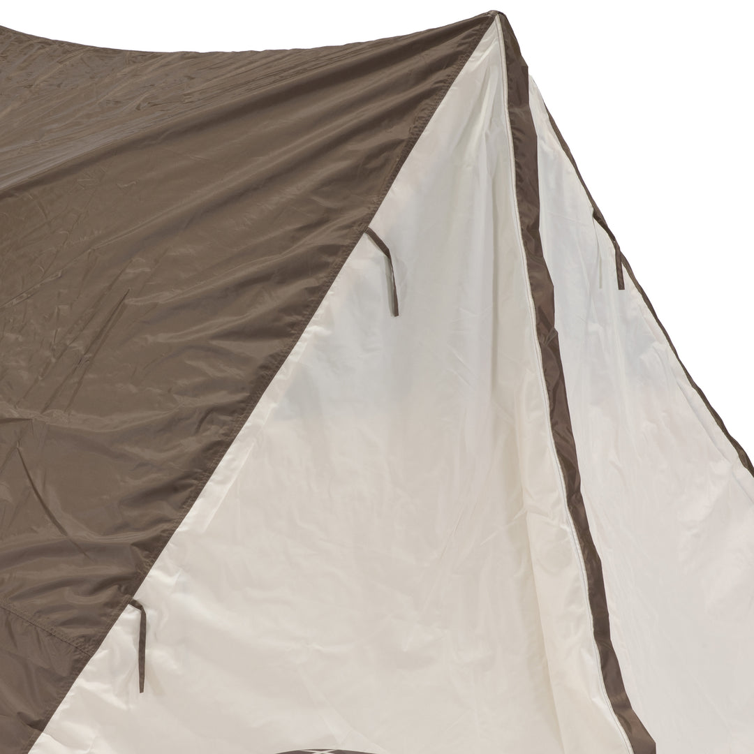 CLAM Quick-Set Apex 8 x 8 Ft Portable Outdoor A-Frame Hiking Camping Tent, Brown