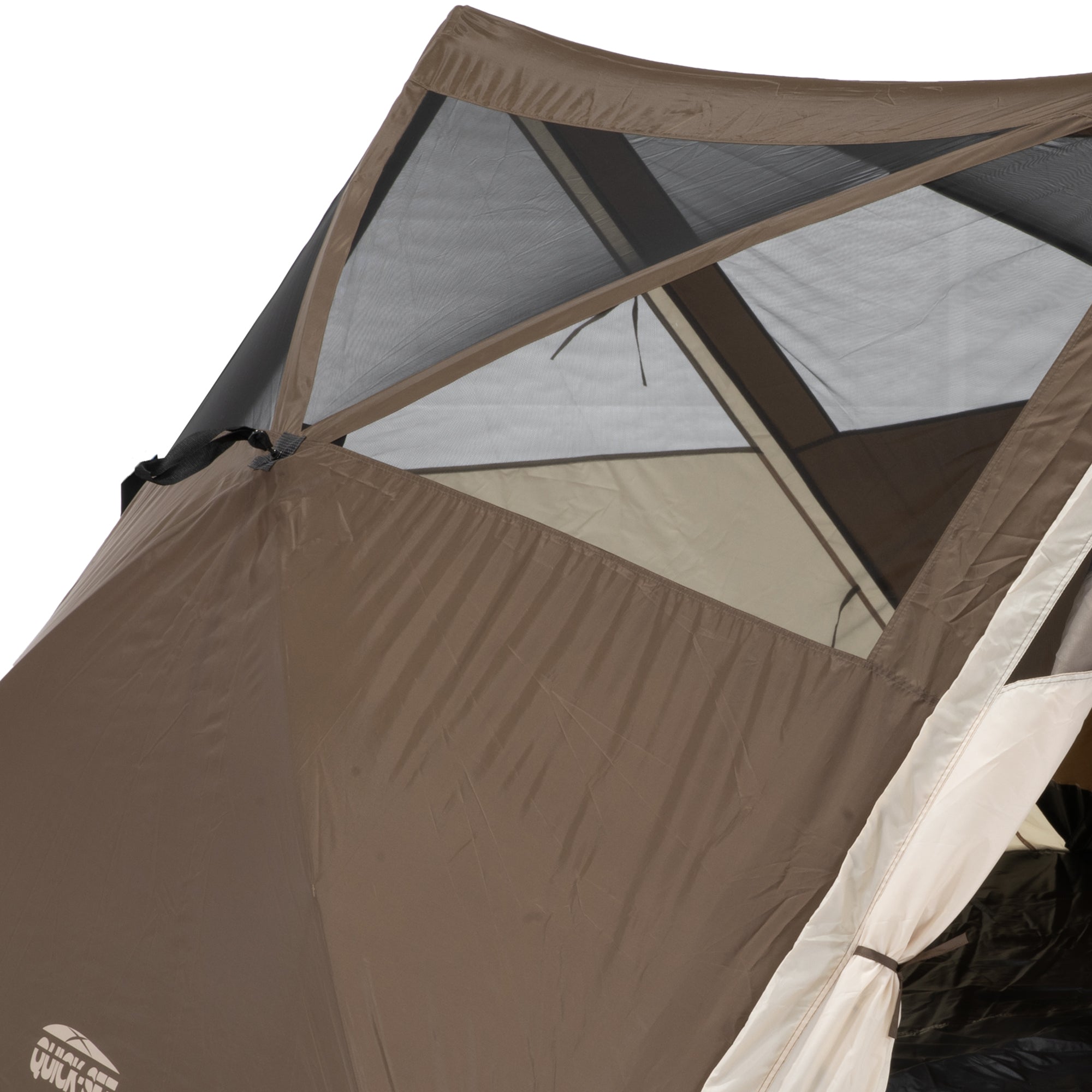 CLAM Quick-Set Apex 8 x 8 Ft Portable Outdoor A-Frame Hiking Camping Tent, Brown - VMInnovations