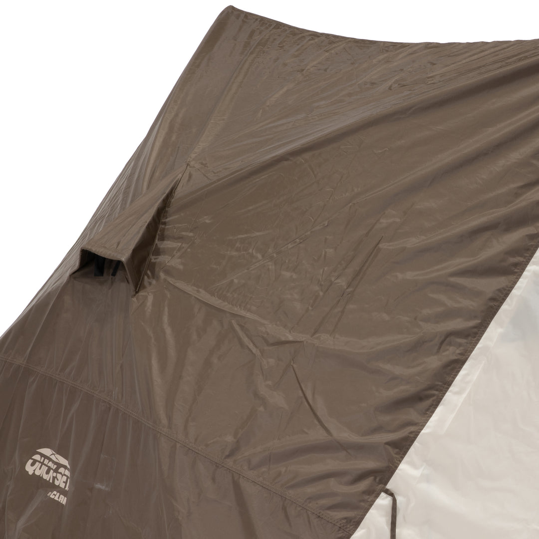 CLAM Quick-Set Apex 8 x 8 Ft Portable Outdoor A-Frame Hiking Camping Tent, Brown