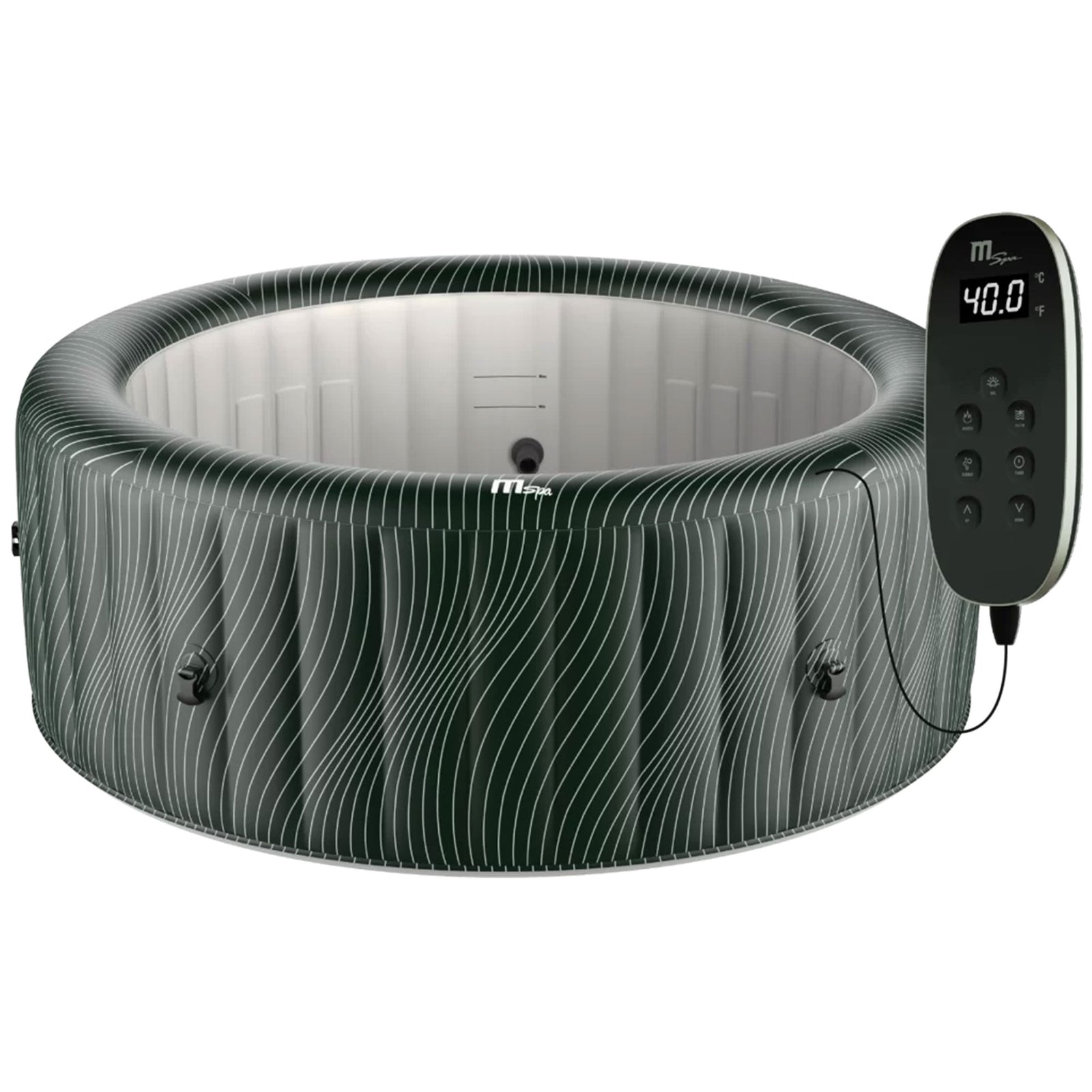 MSpa Round Inflatable Bubble Spa, 4 to 6 Person Hot Tub with LED Lights, Meteor - VMInnovations