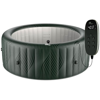 MSpa Round Inflatable Bubble Spa, 4 to 6 Person Hot Tub with LED Lights, Meteor - VMInnovations