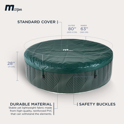 MSpa Round Inflatable Bubble Spa, 4 to 6 Person Hot Tub with LED Lights, Meteor - VMInnovations