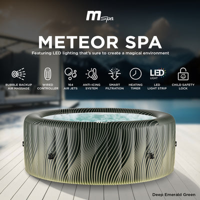MSpa Round Inflatable Spa, 4 to 6 Person Hot Tub w/ LED & Energy Efficient Cover - VMInnovations