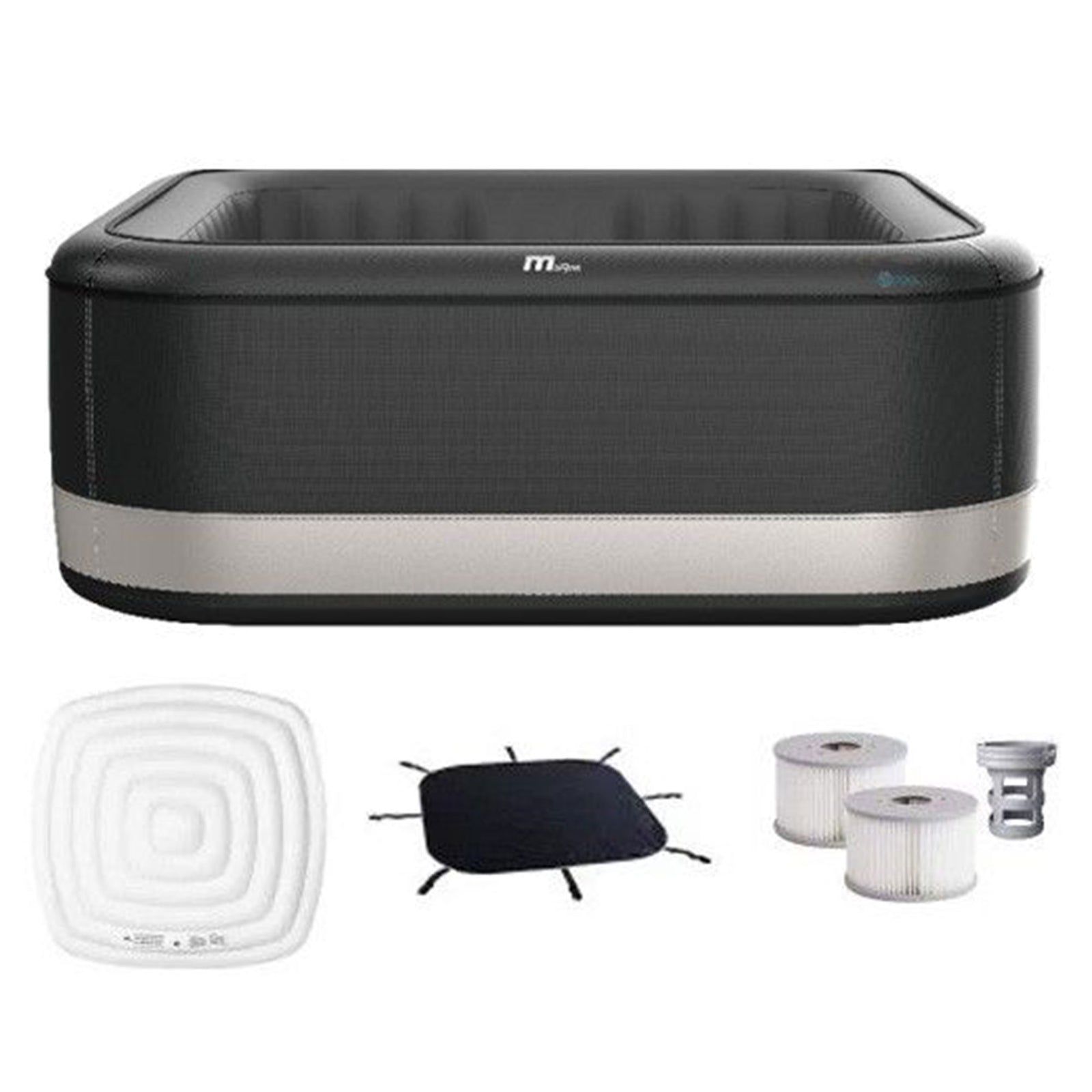 MSpa Square Inflatable Bubble Massage Spa, 4-6 Person Outdoor Hot Tub, Portland - VMInnovations