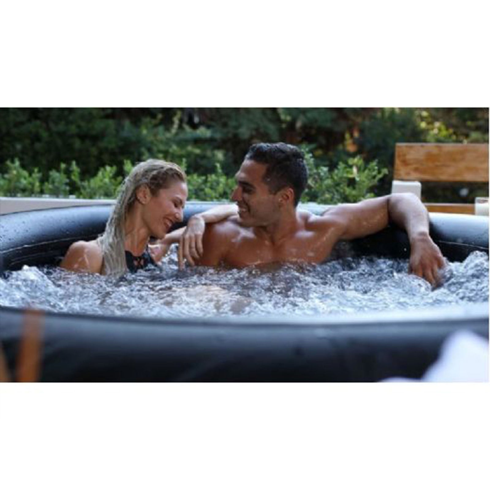 MSpa Square Inflatable Bubble Massage Spa, 4-6 Person Outdoor Hot Tub, Portland - VMInnovations