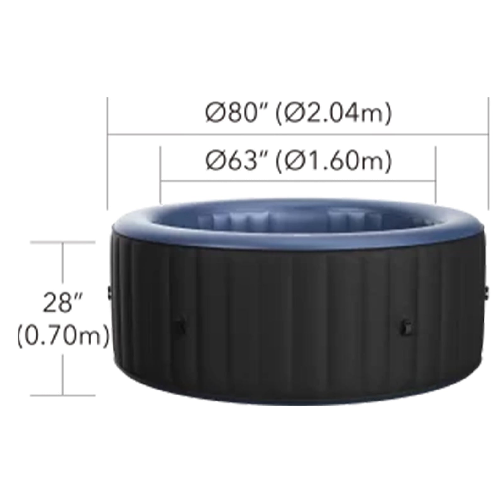 MSpa Round Inflatable Bubble Massage Spa, 4 to 6 Person Outdoor Hot Tub, Bergen - VMInnovations