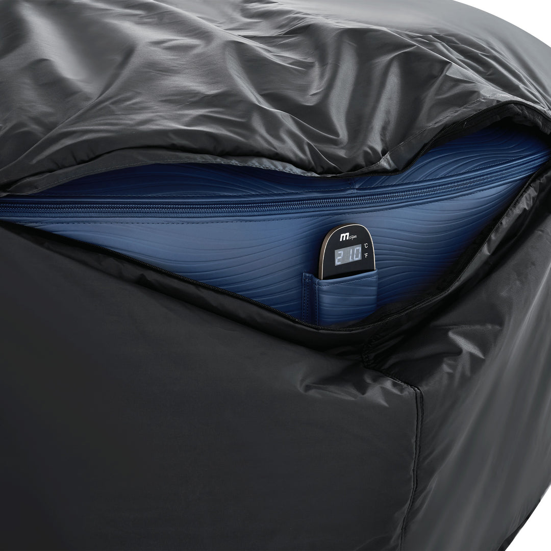 MSpa Round Thermal Cover w/Snug Fit Design 6 Person Spas, Grey (Open Box)