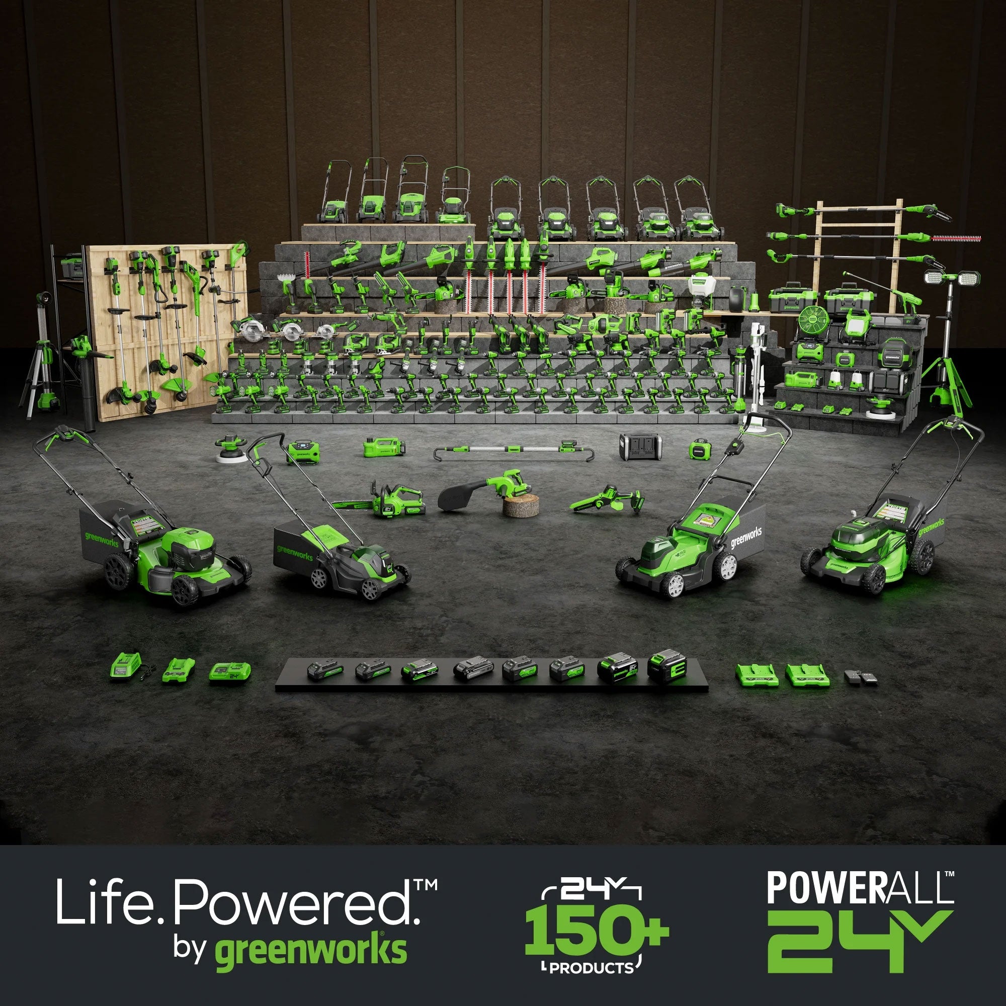 Greenworks 2 Pack 24 Volt Max Lithium Ion Battery, 4 Amp Rechargeable Power Pack