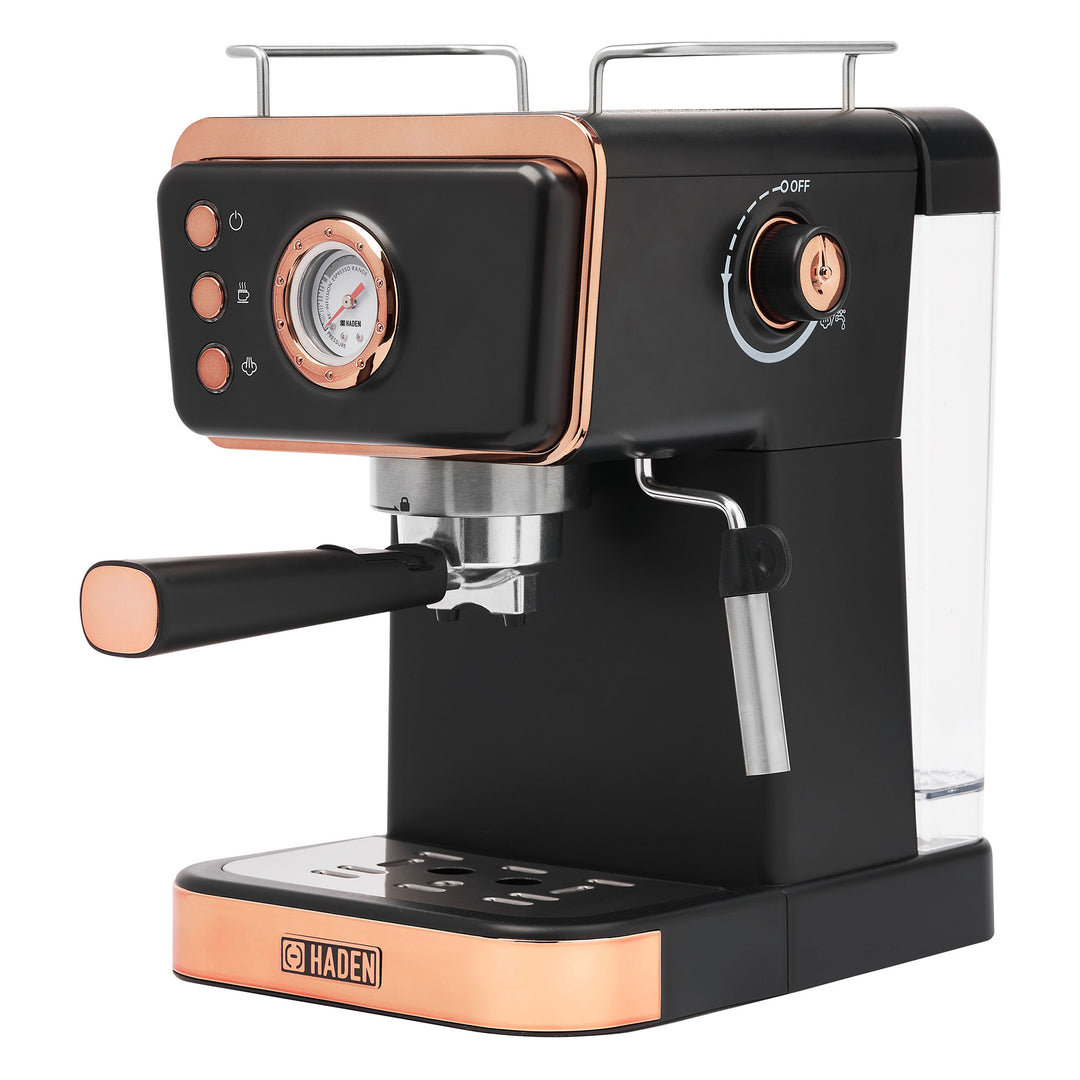 Haden Barista Brew Espresso Machine 20-Bar Espresso Maker, Black & Copper (Used)