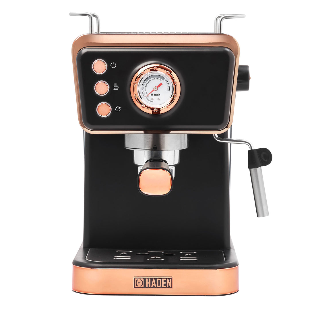 Haden Barista Brew Espresso Machine 20-Bar Espresso Maker, Black & Copper (Used) - VMInnovations