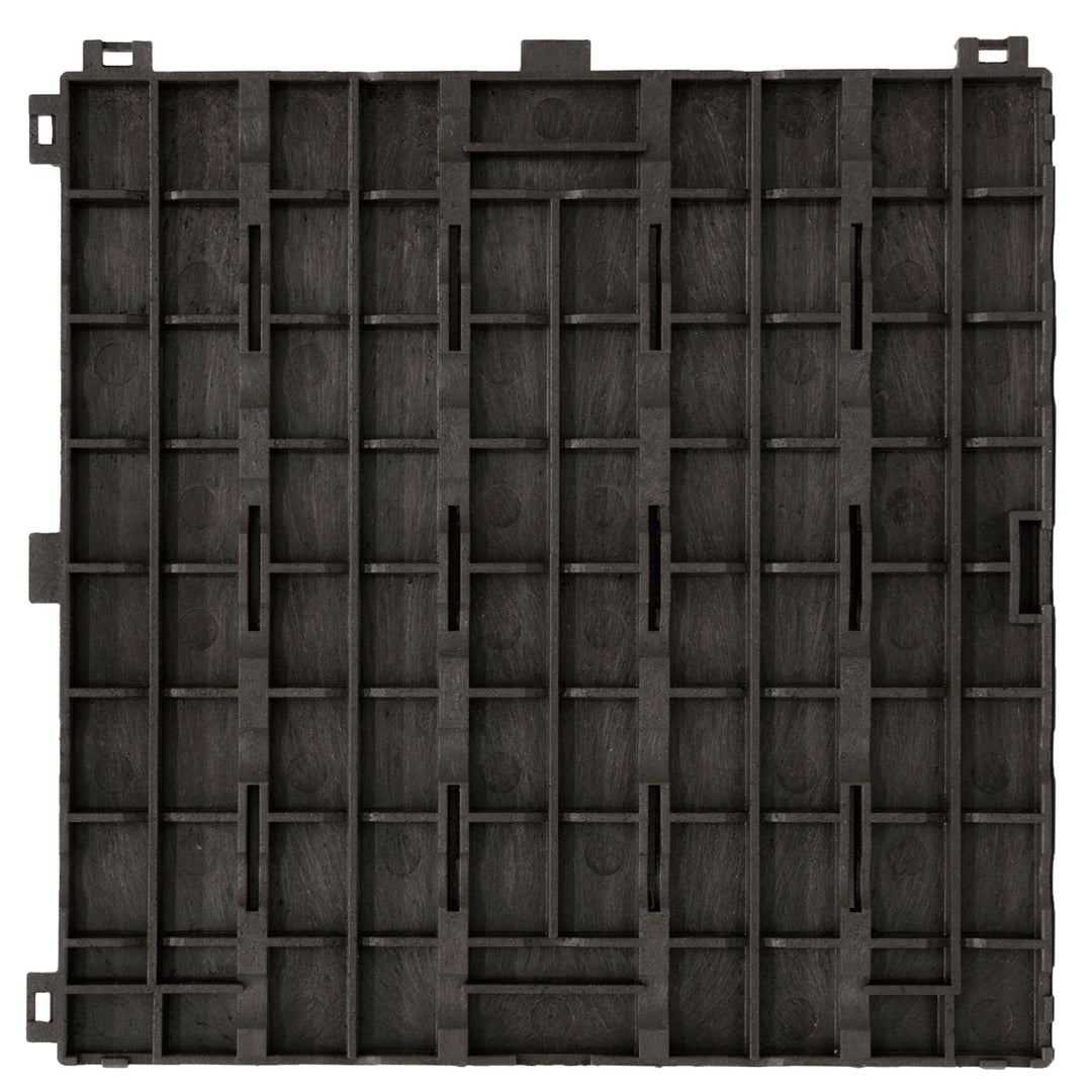 EcoTrend 12"x12" Interlocking Outdoor Balcony Deck Tiles, 24-Pack, Slate Black