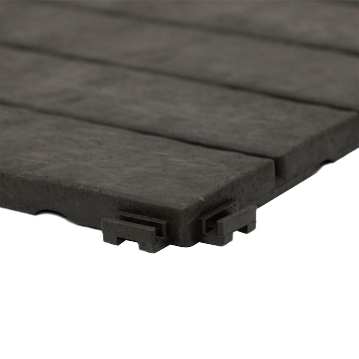 EcoTrend 12"x12" Interlocking Outdoor Balcony Deck Tiles, 24-Pack, Slate Black