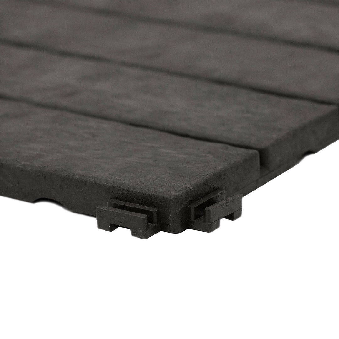 EcoTrend 12"x12" Interlocking Balcony Deck Tiles, 24pk, Slate Black (Open Box)
