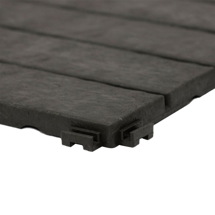 EcoTrend 12"x12" Interlocking Outdoor Balcony Deck Tiles, 24-Pk,  Black (Used) - VMInnovations