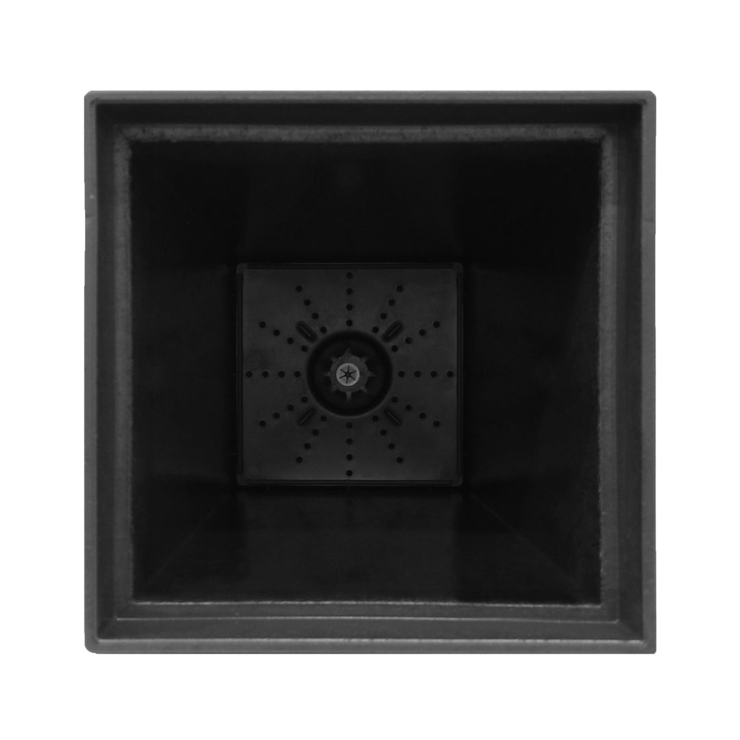 Tierra Verde Symphony Self Watering Square Planter, 15"W x 28"H, Black(Open Box)