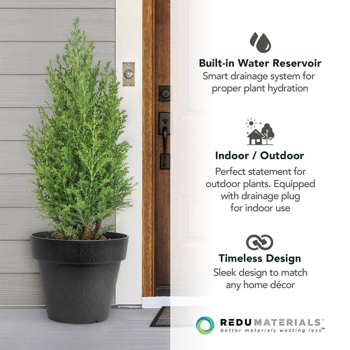 Tierra Verde 2pk Baritone Planter, Self Watering Pot, 18"W x 16"H (Open Box)