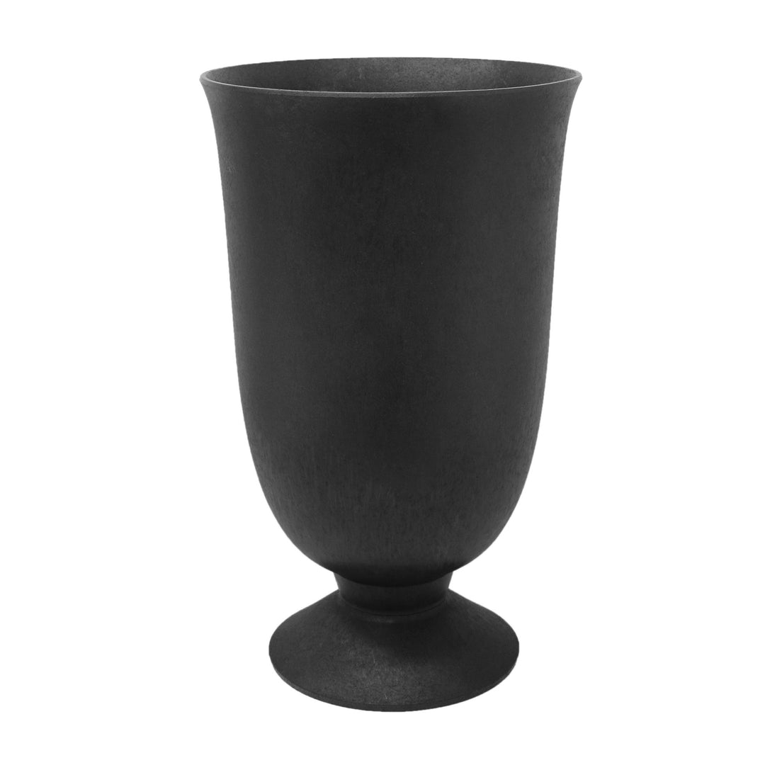 Tierra Verde Cadence Indoor Outdoor Self Watering Urn Planter, 14"W x 23"H Black