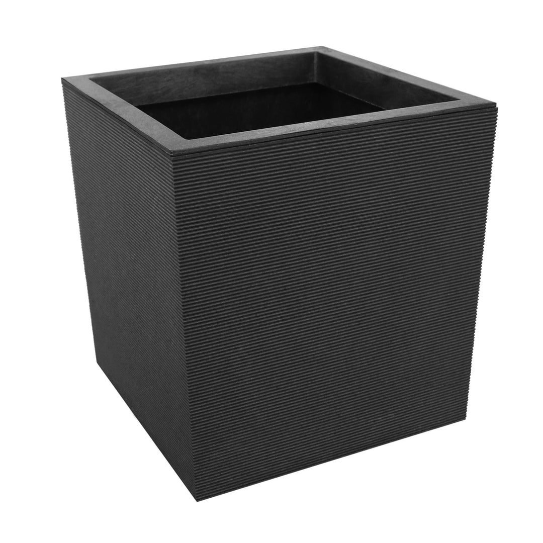 Tierra Verde Citadel Horizon Self Watering Square Planter, 13.5"W x 14"H, Black