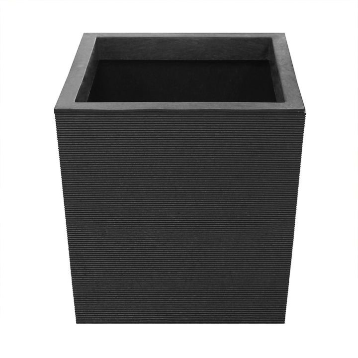 Tierra Verde Citadel Horizon Self Watering Square Planter, 13.5"W x 14"H, Black