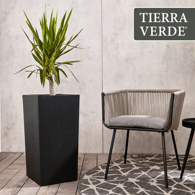 Tierra Verde Citadel Horizon Self Watering Square Planter, Black (Open Box) - VMInnovations