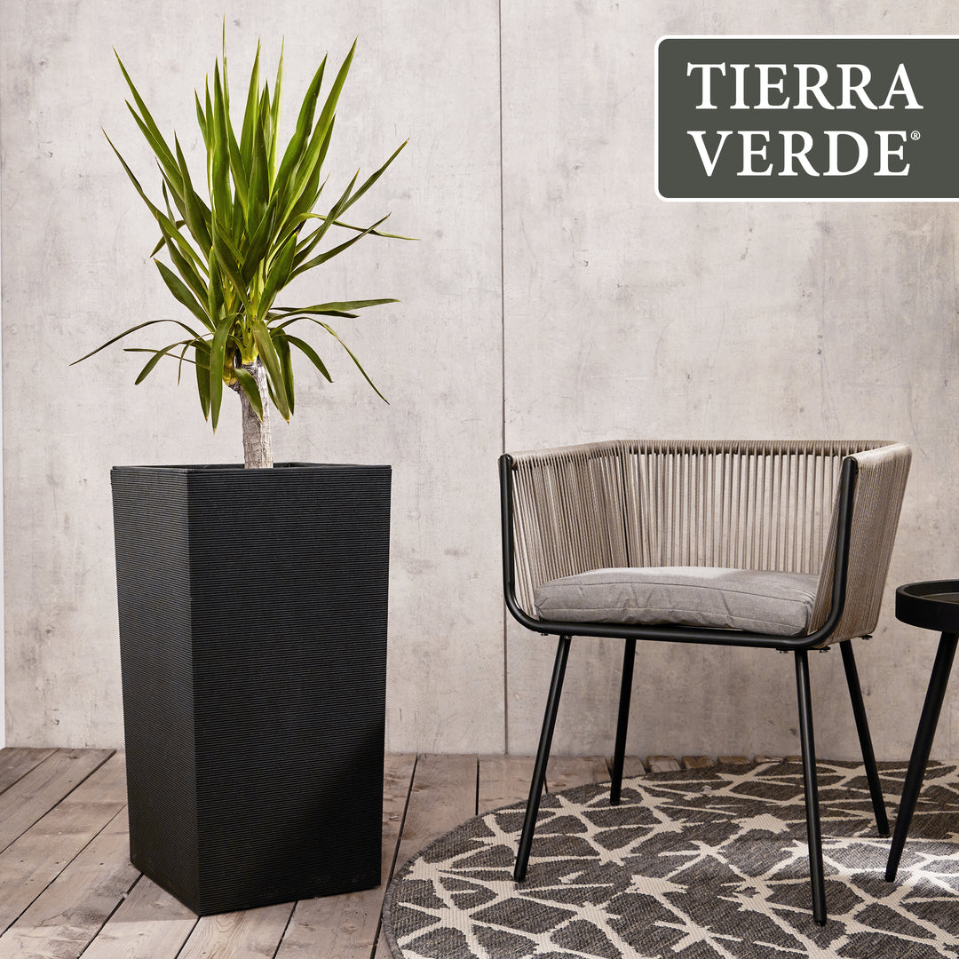 Tierra Verde Citadel Horizon Self Watering Square Planter, Black (Open Box)