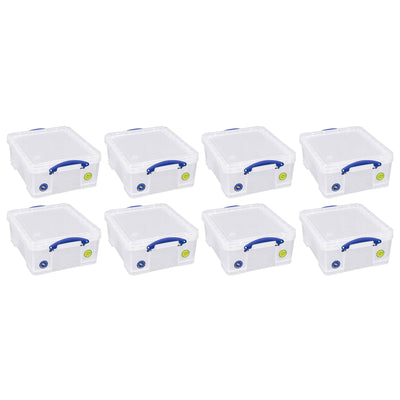 Really Useful Box 18L Storage Container w/Snap Lid & Clip Lock Handle, 8 Pack - VMInnovations