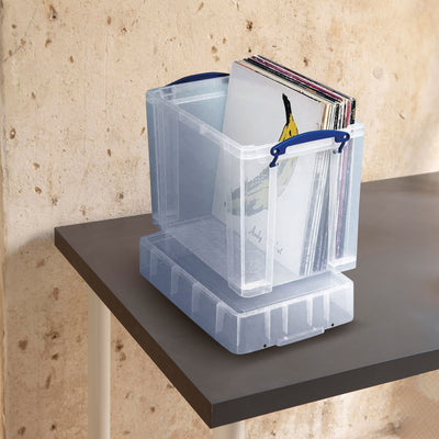 Really Useful Box 19 Liters Transparent Storage Container with Snap Lid, 4 Pack - VMInnovations