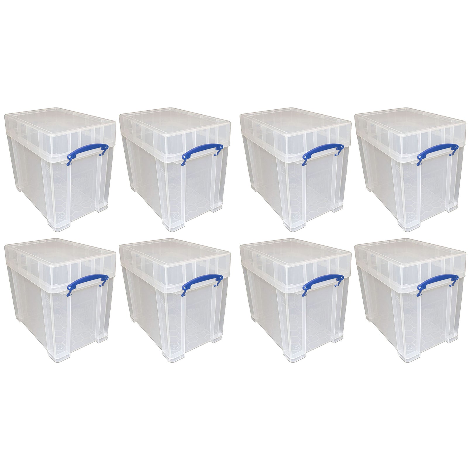 Really Useful Box 19 Liters Transparent Storage Container with Snap Lid, 8 Pack - VMInnovations