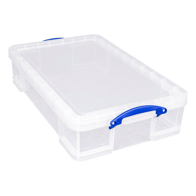 Really Useful Box 33L Storage Container w/Snap Lid & Clip Lock Handle, 2 Pack