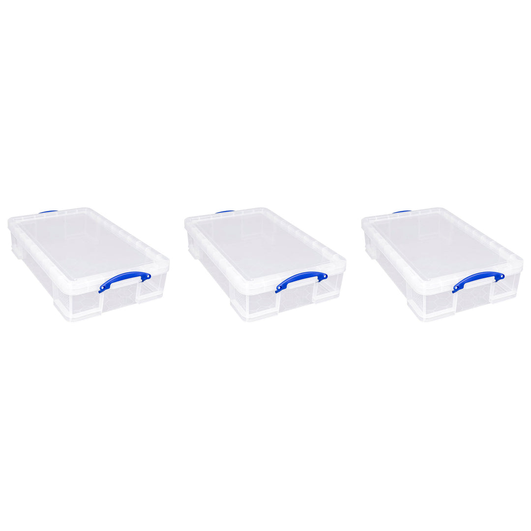 Really Useful Box 33L Storage Container w/Snap Lid & Clip Lock Handle, 3 Pack