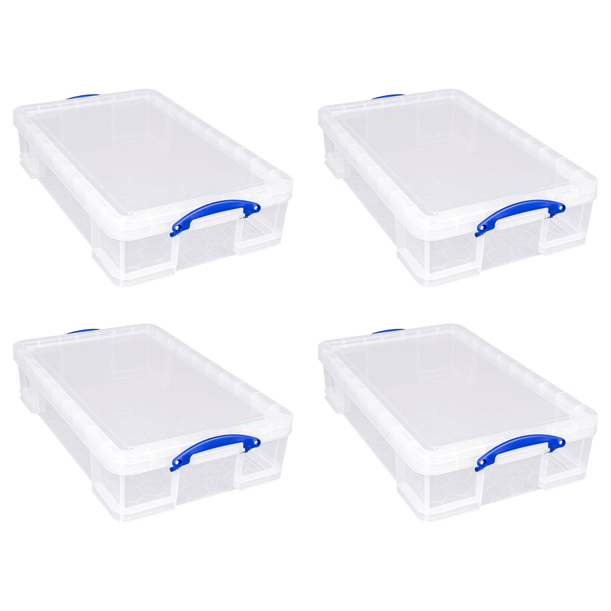Really Useful Box 33L Storage Container w/Snap Lid & Clip Lock Handle, 4 Pack - VMInnovations