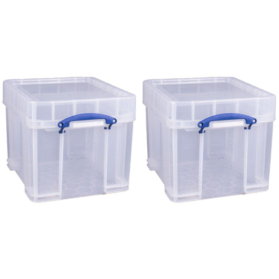 Really Useful Box 35L Storage Container with Snap Lid & Clip Lock Handle, 2 Pack - VMInnovations