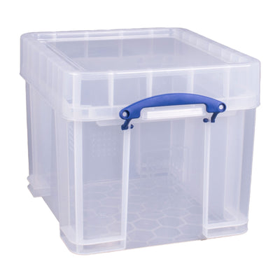 Really Useful Box 35L Storage Container with Snap Lid & Clip Lock Handle, 2 Pack