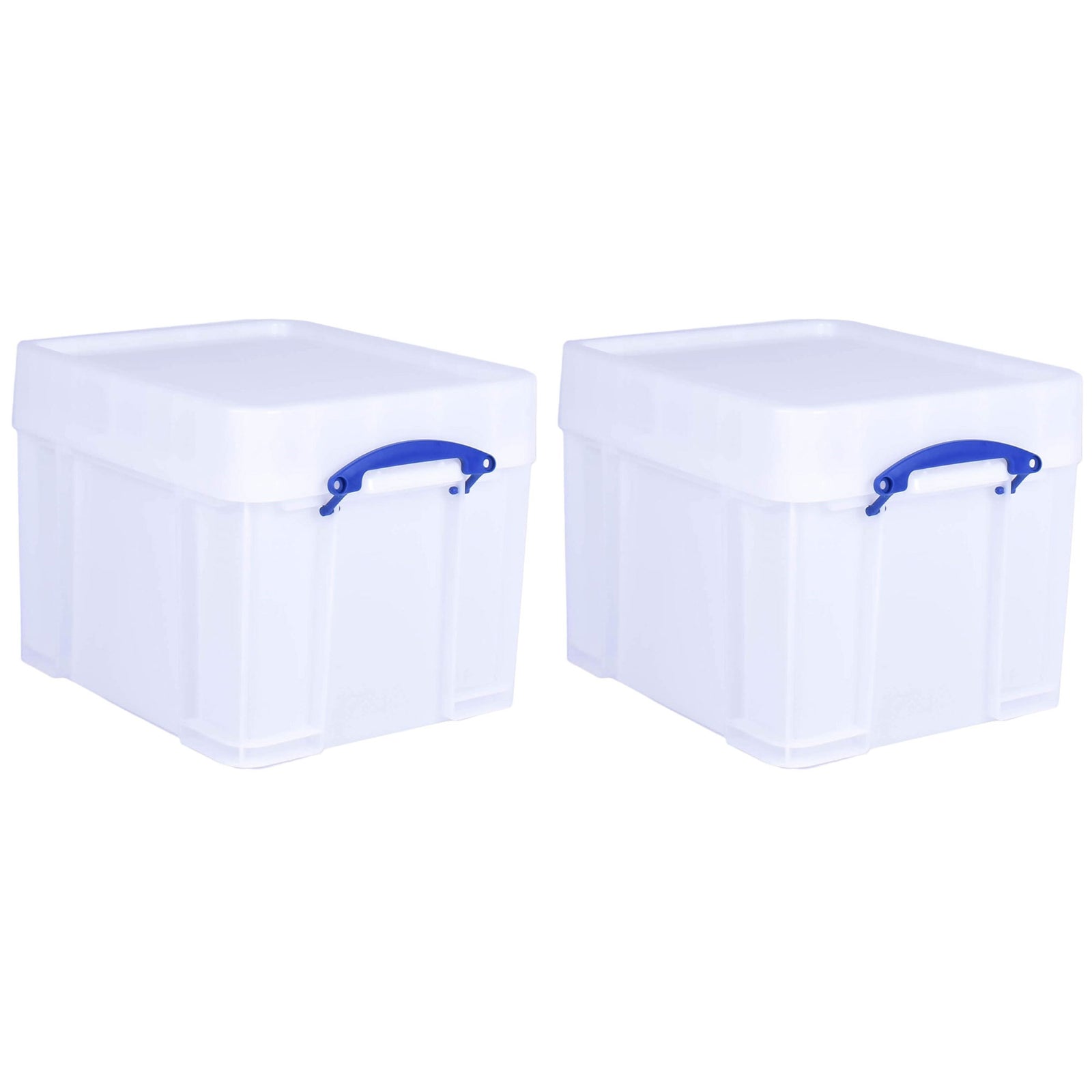 Really Useful Box 35 Liter Extra Strong Plastic Storage Box with XL Lid, 2 Pack - VMInnovations