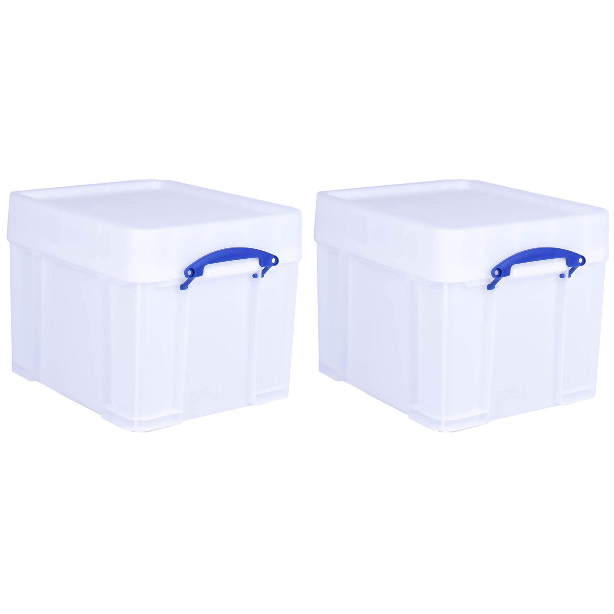 Really Useful Box 35 Liter Extra Strong Plastic Storage Box with XL Lid, 2 Pack - VMInnovations