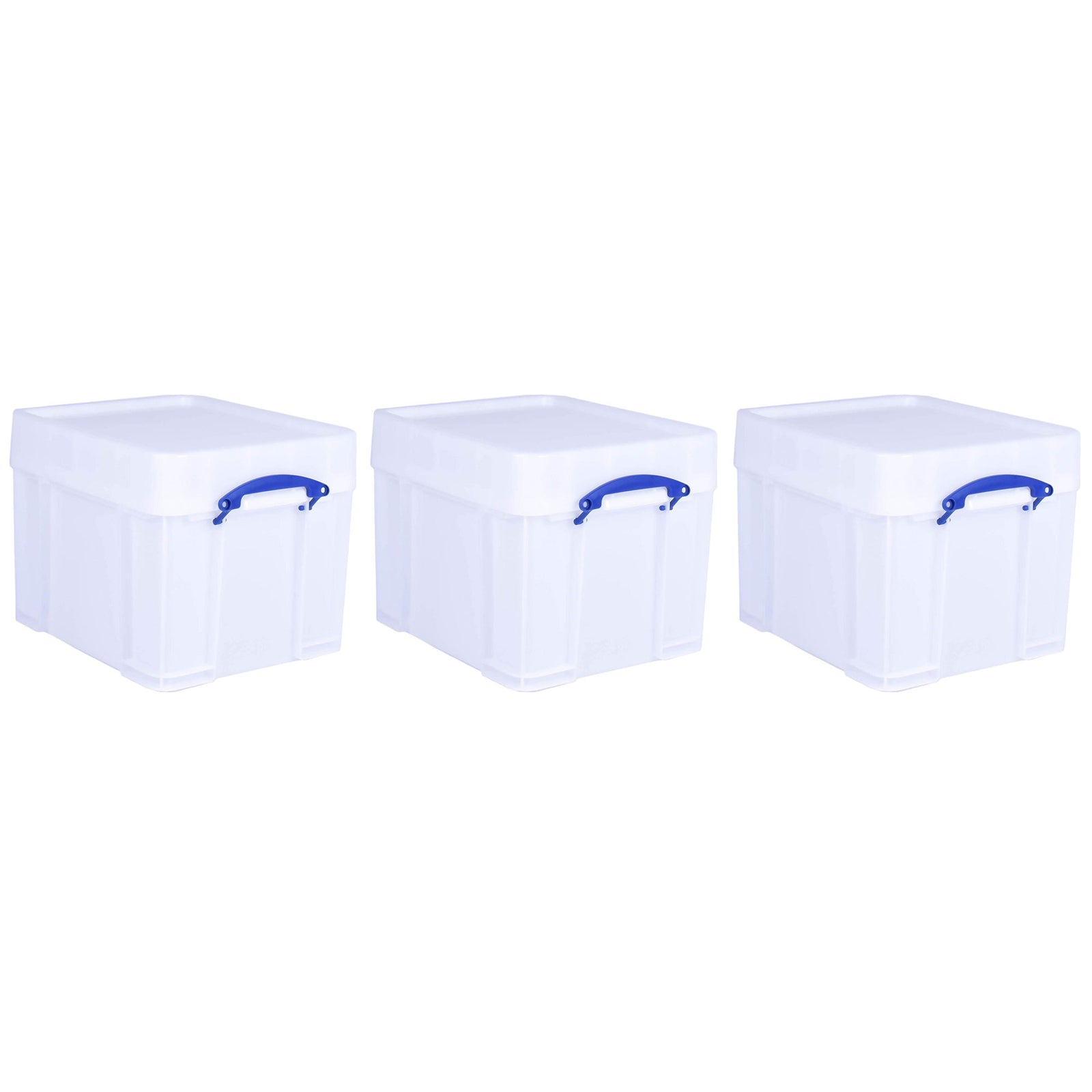 Really Useful Box 35 Liter Extra Strong Plastic Storage Box with XL Lid, 3 Pack - VMInnovations
