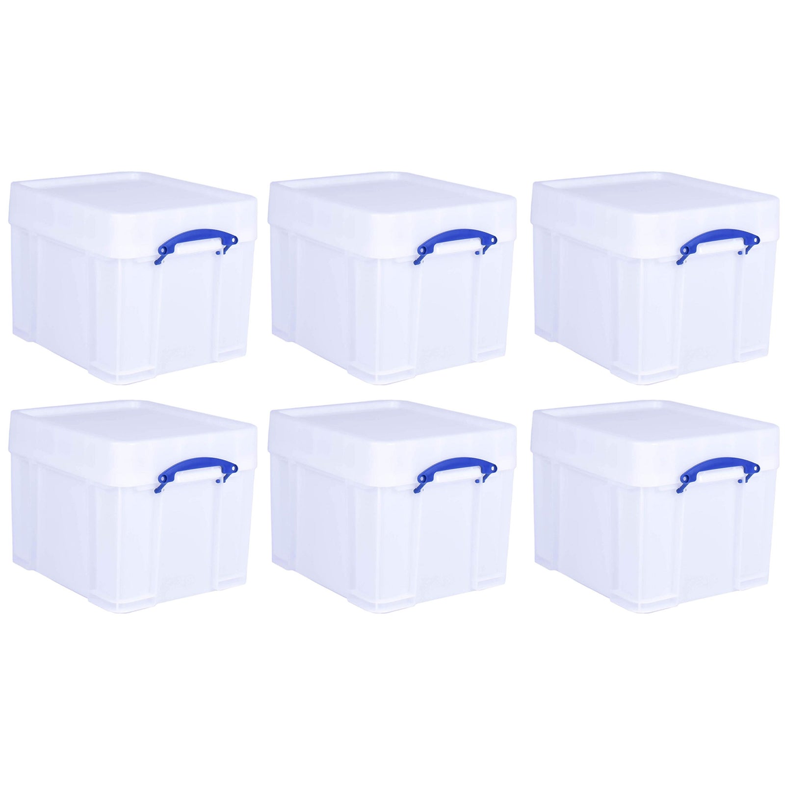 Really Useful Box 35 Liter Extra Strong Plastic Storage Box with XL Lid, 6 Pack - VMInnovations