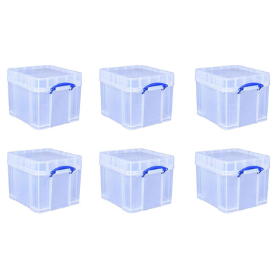 Really Useful Box 35 Liters Transparent Storage Container with Snap Lid, 6 Pack - VMInnovations